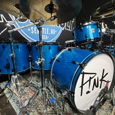 Mark Schulman's P!NK Gretsch USA Maple 7-Piece Drum Set, 2008 — Blue Sparkle image 4