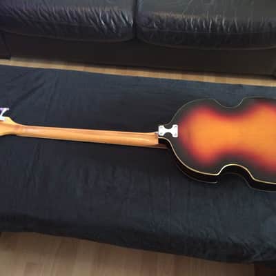 Left Handed Eko 1960s Violin Bass Guitar Sunburst Short Scale Very Rare Headstock! image 6