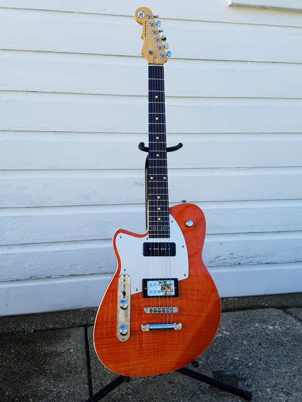 Reverend Double Agent OG 20th Anniversary Left-Handed 2017 Orange Flame Maple Lefty image 1