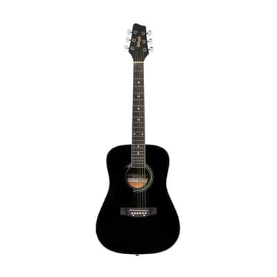 STAGG 3/4 Black Dreadnought Acoustic Guitar With Basswood Top Left-handed Model image 6