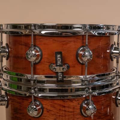 Natal Natural Bubinga Bop Drum Set 14x18 8x12 14x14 and 5x13 image 5