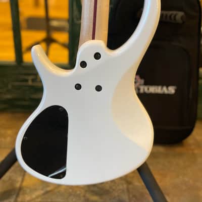 Tobias Growler IV Electric Bass Guitar in Pearl White w/ Tobias Logo Gig Bag image 15