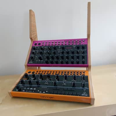 Behringer Crave, Edge & Spice - Oak Veneer Triple Stand from Synths And Wood image 3