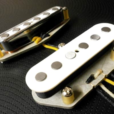 Q pickups Telecaster WHITE QUARTER POUND Pickups Set Custom Tele Bridge Neck .250" A5 Hand Wound image 8