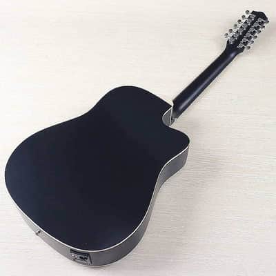 Left Handed 12 String Acoustic Electric Guitar, Laminated Spruce and Basswood Body, Okoume Wood Neck image 2