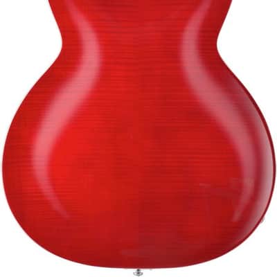Hagstrom HSSUVIK04 Electric Guitar, Super Viking , Wild Cherry Transparent Flame image 4