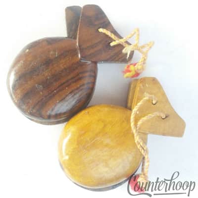 *Castanets Solid Wood Vintage Percussion Instruments Clackers Palillos* image 1