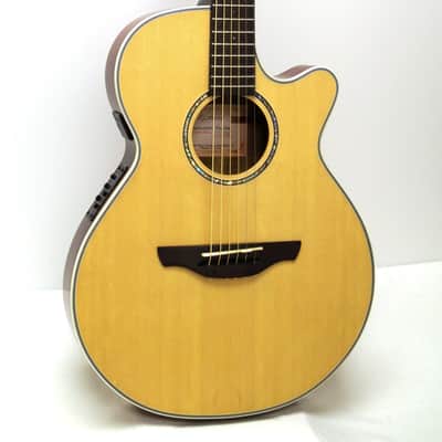 Takamine EG568C FXC Thinline Cutaway Acoustic-Electric Guitar w/ Deluxe Gig Bag - Natural image 1