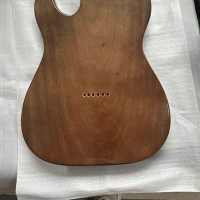Grey Mahogany Telecaster Tele Style Guitar Body with Flame Maple Veneer image 5