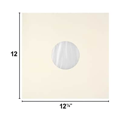 (100) 12" Ivory Paper Plastic Record Heavyweight Polylined Inner Sleeves 12IAIV image 9