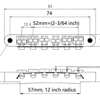 Black Wilkinson Tune O Matic Bridge with Tailpiece image 3