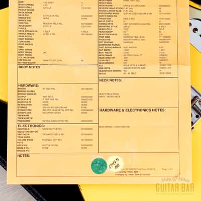 2023 Fender Custom Shop 1963 Telecaster Heavy Relic Graffiti Yellow w/ Case, CoA image 14
