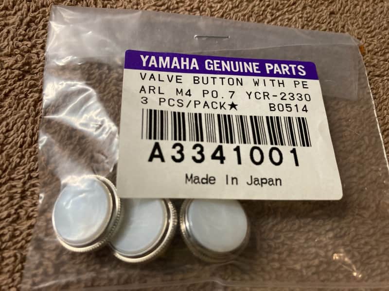 Yamaha Trumpet Cornet Flugel horn or other brass finger buttons circa 2000s - ivory & chrome image 1