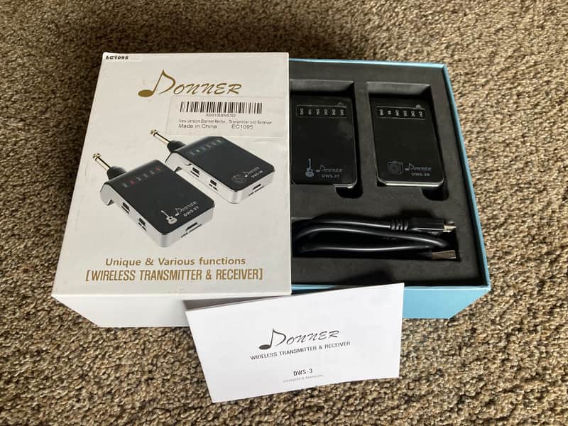 Donner DWS-3T & DWS-3R Wireless Transmitter & Receiver 2021 Black image 1