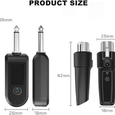 Wireless Microphone Transmitter Receiver 2.4Ghz, XLR Microphone Wireless System, Rechargeable Wireless Mic Adapter for Audio Mixer, Dynamic Mic, Electric Guitar Bass (1 Receive + 2transmit) image 2