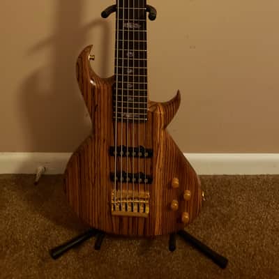 Will Rose Designs Custom 6 string bass - Clear Natural Zebrawood image 1