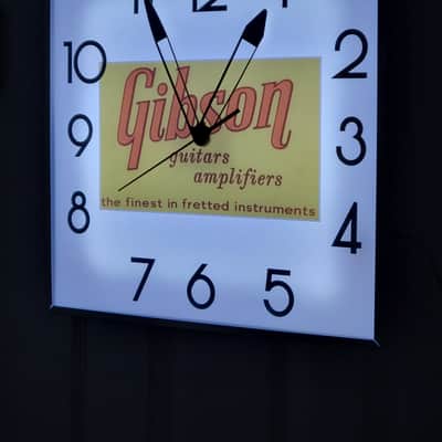 1950's Gibson Dealer Style Square Light Up Clock Killer Cool Mancave, Bar, Garage Item image 2