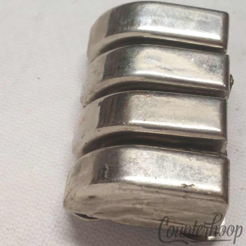 Leedy 4x Beavertail Tom/Snare Drum Lugs Nickel Elkhart USA 40s-50s Circle Washer image 1