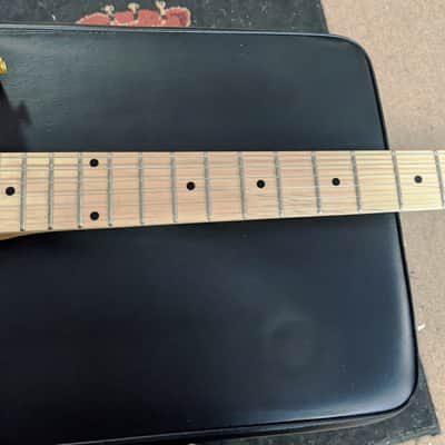 Cozart T-Style Electric Guitar, Flamed Burled Maple Veneer, Humbucker, Gold Hardware, Starter image 5