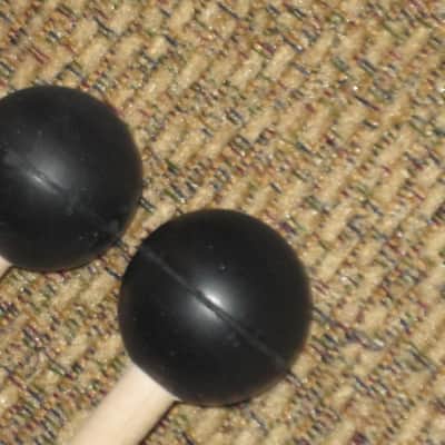 ONE pair new old stock (with packaging) Malletech NR36B Xylo/Bell Mallets - Natural Rubber, Very Hard, 1 & 1/8" Round Black Heads // Birch Handles (from around 2019) Made in USA image 6