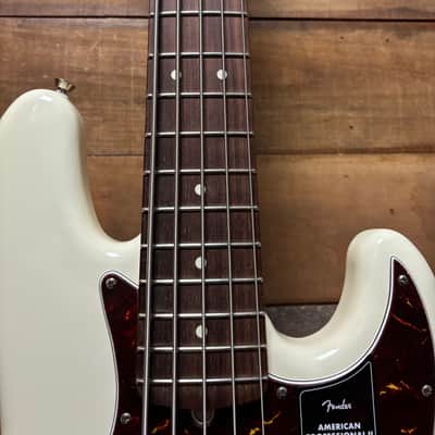 Fender American Pro II Jazz Bass V Olympic White w/case image 7