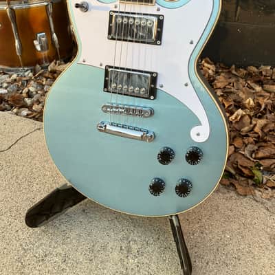 D'Angelico Premier Brighton Electric Guitar, w/ Free Hard Case, Ice Blue Metallic image 1