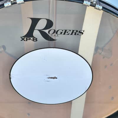 Vintage Rogers XP-8 Big R 24" Bass Kick Silver Mist Maple Shell for Drum Set image 10