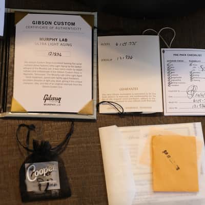 Minty! 2022 Gibson Custom Shop Murphy Lab '61 ES-335 Reissue Semi-Hollow Electric Guitar Ultra Light Aged Cherry + COA OHSC image 12