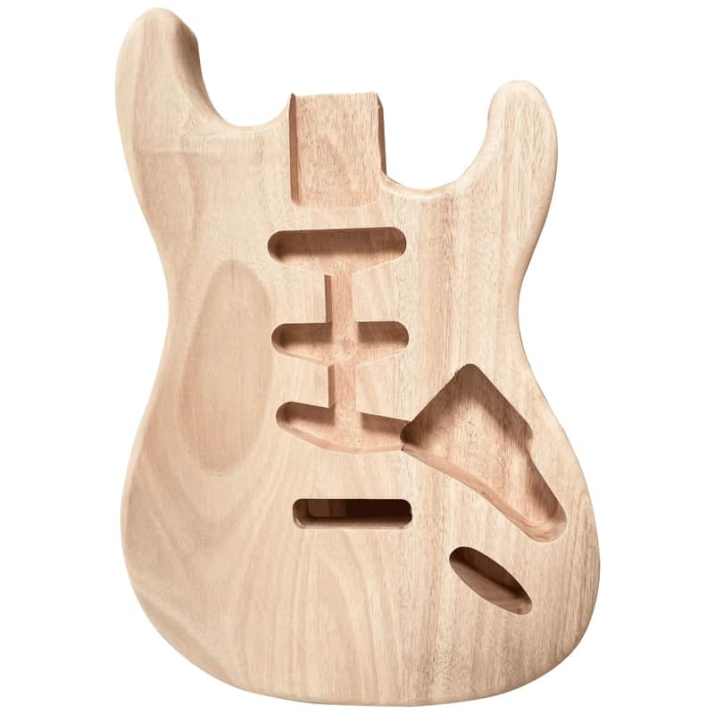 Unfinished ST Style Electric Guitar Body SSS – DIY Replacement Guitar Body Blank, Mahogany image 1