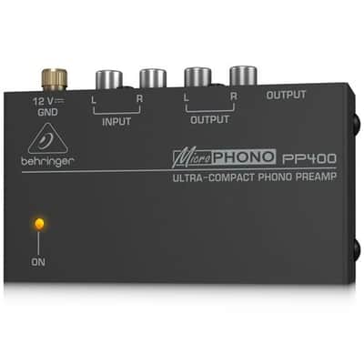 Behringer Microphono PP400 Ultra-Compact Phono Preamp, 50W Output Impedance, RIAA Frequency Response image 1