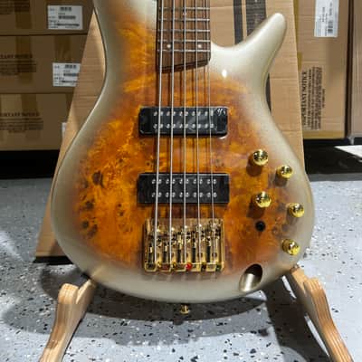Ibanez SR Standard 5-string Electric Bass - Mars Gold Metallic Burst image 3