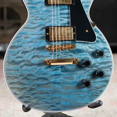 Gibson Custom Shop Les Paul Custom 5A Quilt Top Electric Guitar - Ocean Blue with Hardshell Case image 3