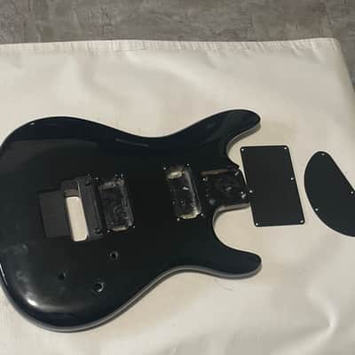 2000 Korean Ibanez JS100 Joe Satriani Black Basswood Guitar Body Floyd Ready w/ Neckplate