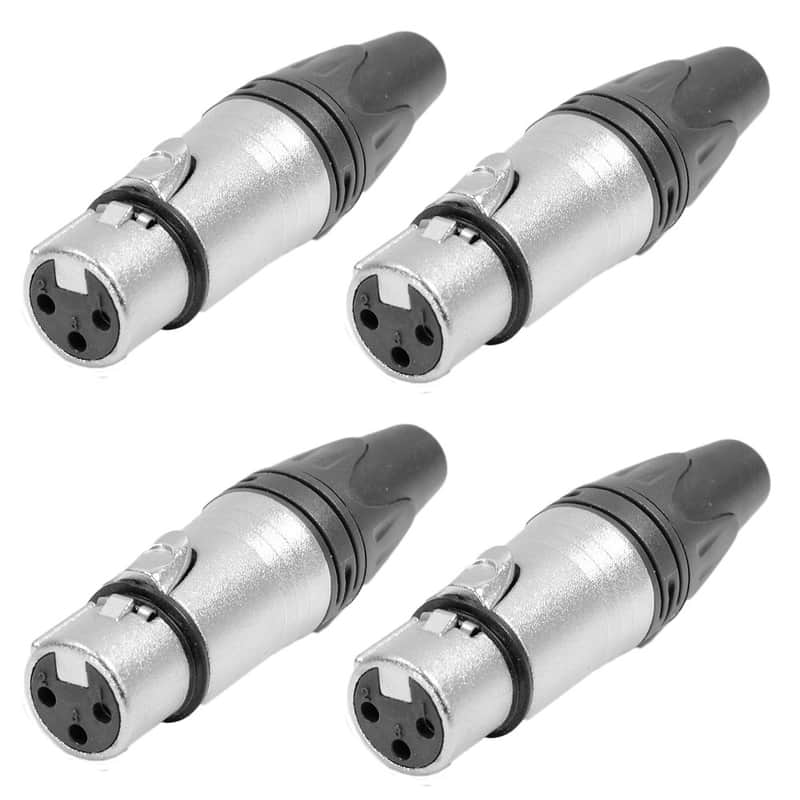 Seismic Audio - 4 Pack of Premium 3 Pin XLR Female Cable Connectors - Mic Plugs image 1