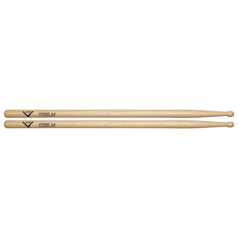 Vater Hickory Power 5A Wood Tip Drum Sticks image 1