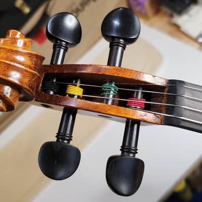Cecilio 4/4 Advanced Level Violin Featuring Aged 7+ Years - Solid Spruce Top Highly Flamed One-Piece Maple Back and Sides All-Ebony Components, Independent Fine-Tuners, Brazilwood Bows, Hand-Rubbed Oil Finish... image 7