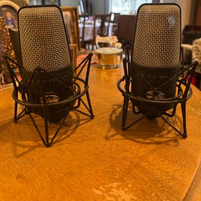 (2) CAD Equitek E300-2 Large Diaphragm Multipattern Condenser Microphone 2000s - Black and Gold image 1