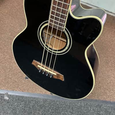 Used Ibanez 4 String Acoustic/Electric Bass Black Local Pick Item image 4