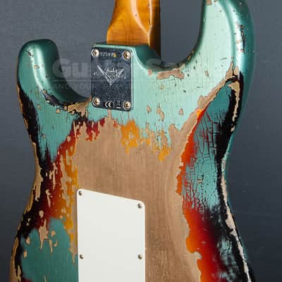 Fender Custom Shop 65 Stratocaster Super Heavy Relic Super Faded Aged  2025 - Sherwood Green Over 3 Tone Sunburst (COD 2141UG) image 16