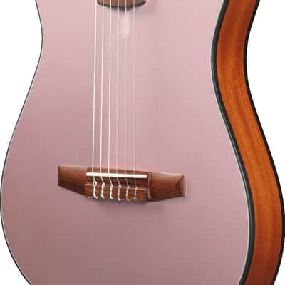 Ibanez FRH10NRGF Thinline Nylon Acoustic-Electric Guitar Rose Gold Metallic Flat image 7