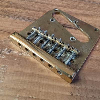 Schecter Telecaster Style Brass Guitar Bridge Complete W/Saddles Vintage 1970s image 5