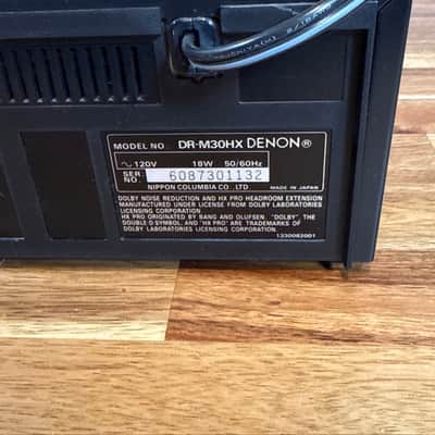 Denon DR-M30HX Black Cassette Deck HX Pro 3 Head Dual Power Suply Capstan Japan made image 13