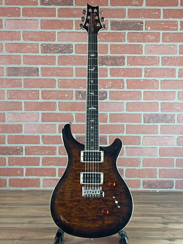 PRS SE Custom 24 Electric Guitar - Quilted Black Gold Sunburst image 1