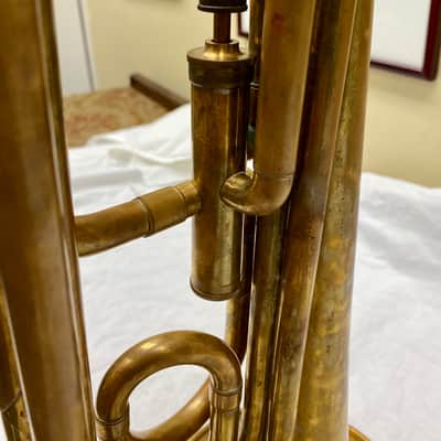 Weyman 'Keystone State' Brass G-D Tenor Bugle, c- Early 1900's image 8