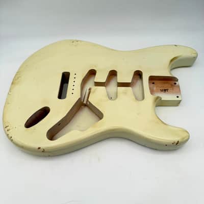 MJT Stratocaster Body Alder Relic Nitro Vintage White Light mjt6646 image 2
