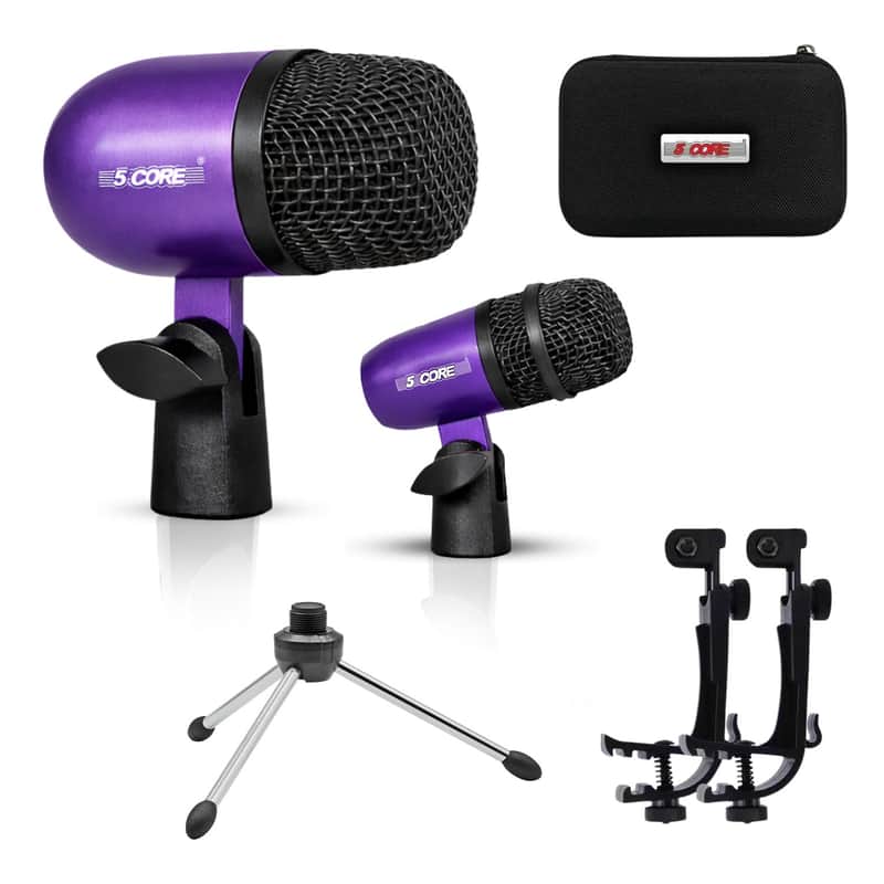 5 Core Conga Mic Snare Tom Set Professional XLR Cardioid Condenser Instrument Microphone Kit image 1