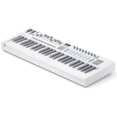 Novation Launchkey 49 MK4 USB MIDI Keyboard Controller (White, 49 Keys) Bundle with Closed-Back Studio Monitor Headphones, Keyboard Dust Cover, MIDI Cable 10' and FP-P1L Universal Sustain Pedal image 4