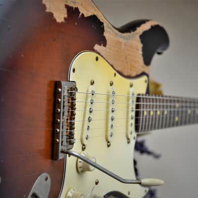 American Stand Fender Stratocaster Custom Heavy Relic Sunburst CS Fat 50's image 25