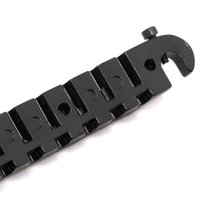 Brio 6 String Compensated Wraparound Stud Mount Adjustable Bridge for Les Paul Style Guitar Black image 3