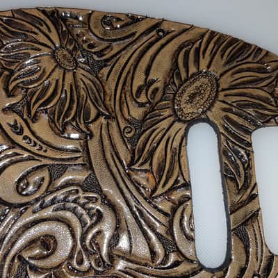 Fender Telecaster Leather Pickguard hand tooled Sheridan style "Outlaw series " 2019 classic image 3